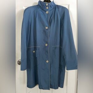 London Towne Blue Trench Coat for Women Medium